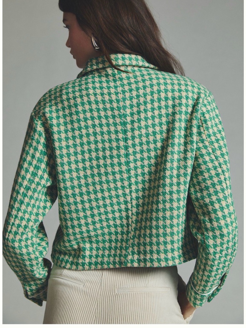 Dolan Houndstooth Jacket Green Pattern - Picture 2 of 5